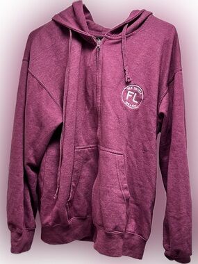 FL Beach Maroon Zip-Up Hoodie new vintage 90s flawless medium sized unisex